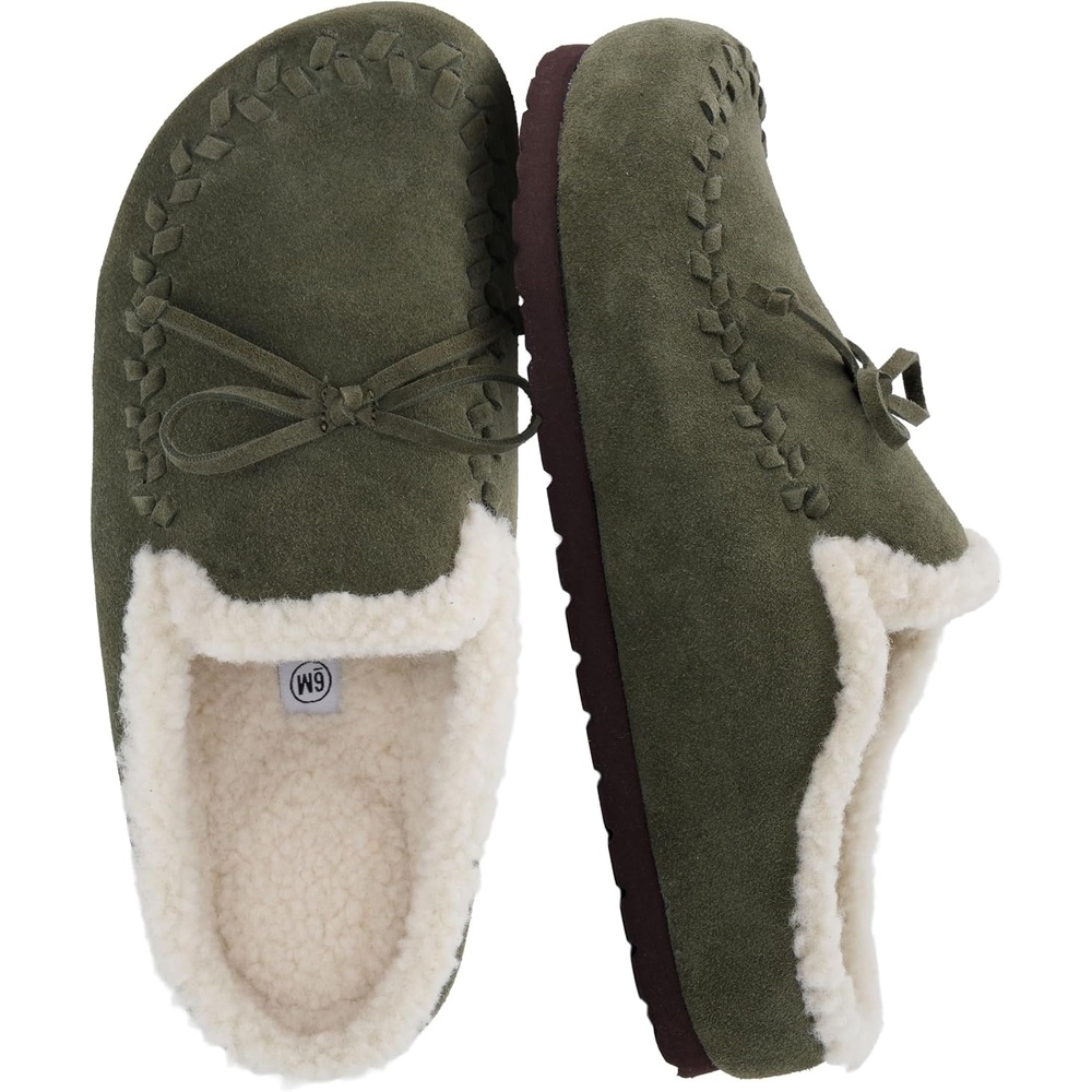 image:imageCUSHIONAIRE Creek Genuine Leather Suede Womens Slippers Casual House ShoesKhaki