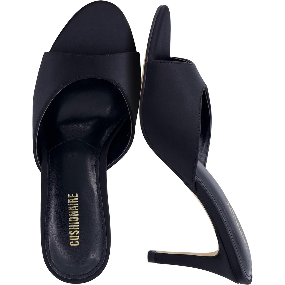 image:imageCUSHIONAIRE Elle Pointed Heel Womens Sandal Open Toe Heeled Mule with Cushioned Memory and Stiletto DesignBlack