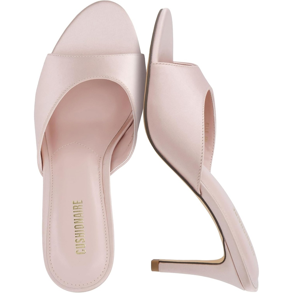 image:imageCUSHIONAIRE Elle Pointed Heel Womens Sandal Open Toe Heeled Mule with Cushioned Memory and Stiletto DesignPink