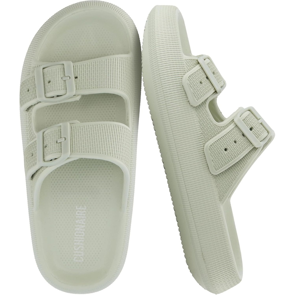 image:imageCUSHIONAIRE Fame Pillow Recovery Sandals for Women Adjustable Double Buckle Waterproof EVA Cloud Slides for WomenAloe