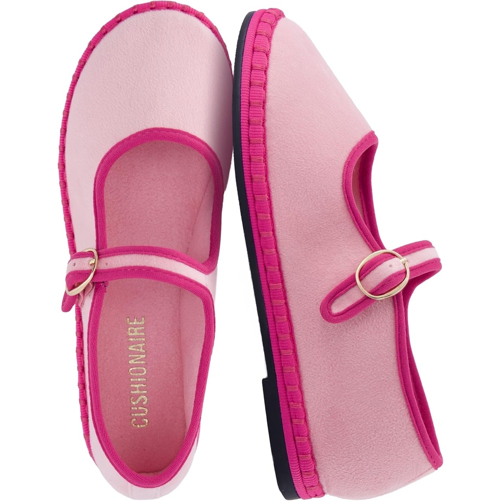 image:imageCUSHIONAIRE Missy Kids Mary Jane Flats School Shoes for Girls with Adjustable BucklePinkFuchsia