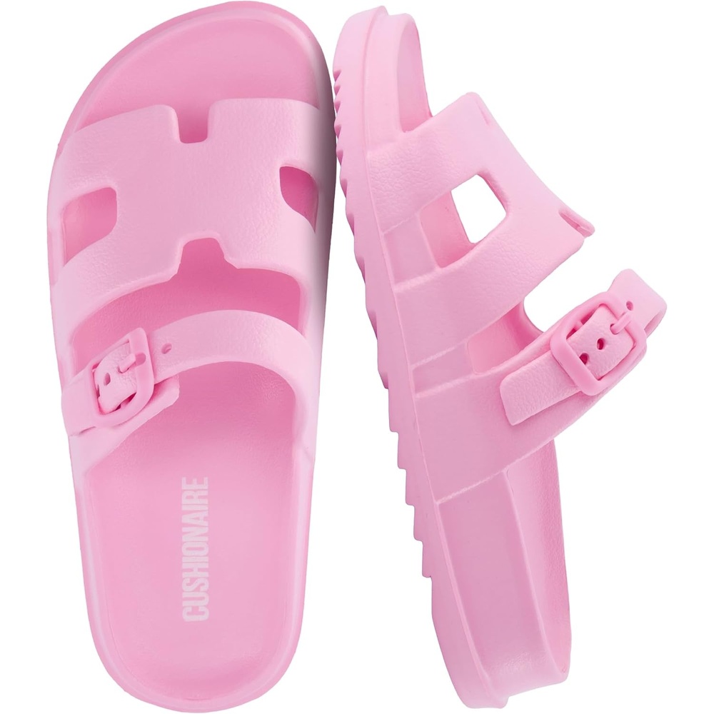 image:imageCUSHIONAIRE Orbit Kids Sandals Lightweight Waterproof EVA Slides with Adjustable Buckle Everyday Casual Comfort Girls SandalsPink