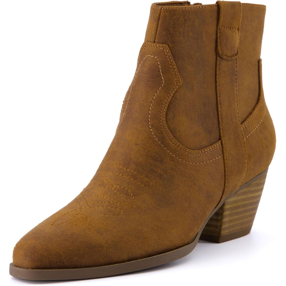 image:imageCUSHIONAIRE Outlaw Cowboy Boots for Women Western Ankle BootiesBrown