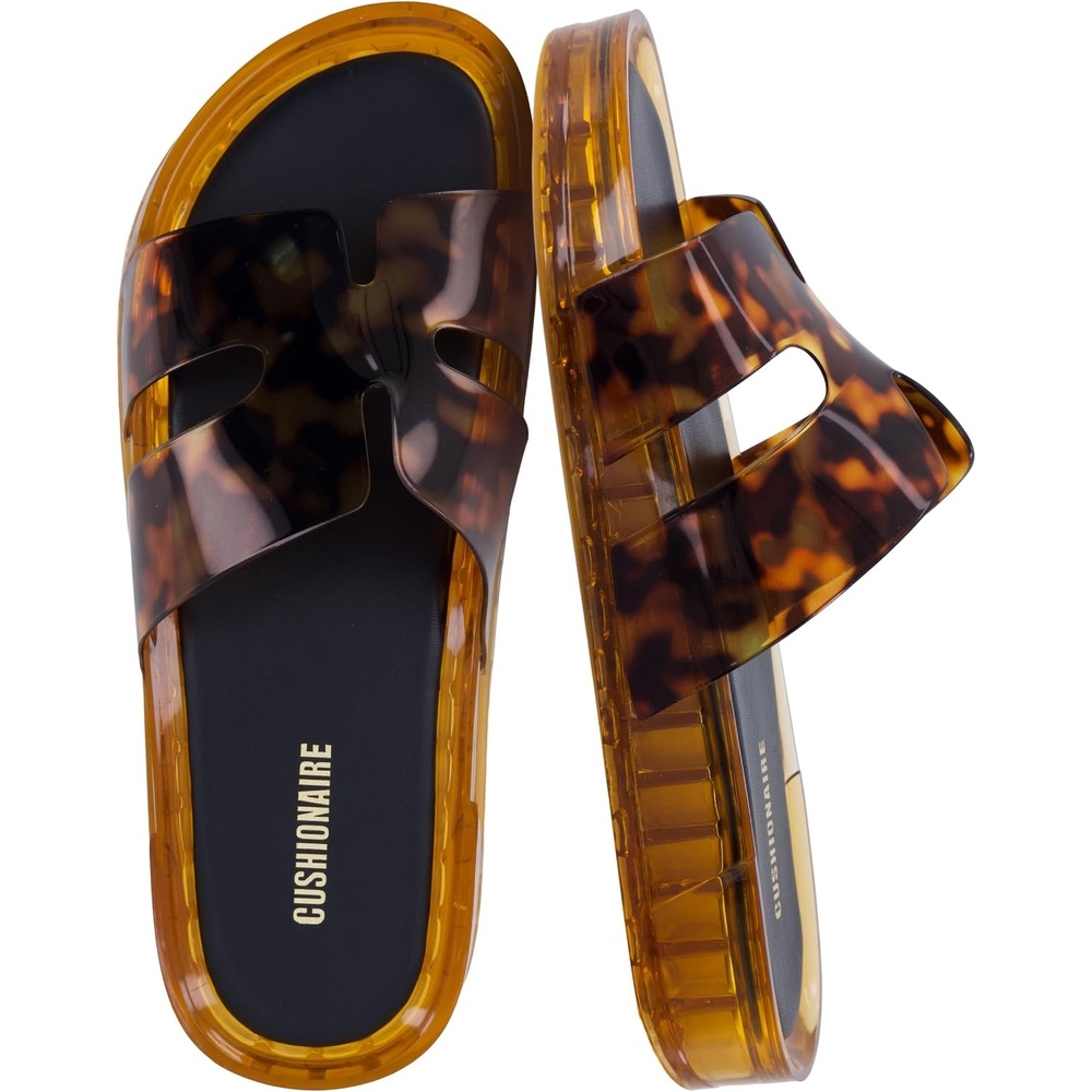 image:imageCUSHIONAIRE Palm Slides Jelly Sandals for Women Shower Shoes for BeachTortoise