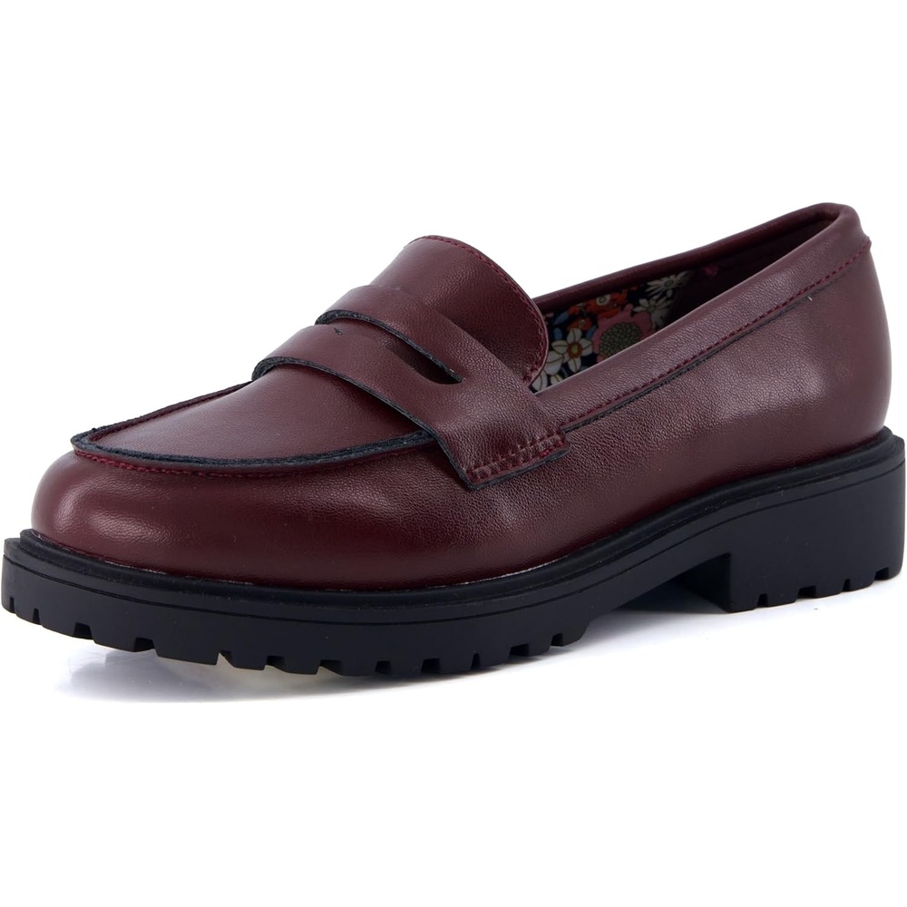 image:imageCUSHIONAIRE Racy Penny Loafer School Shoes for GirlsBurgundy