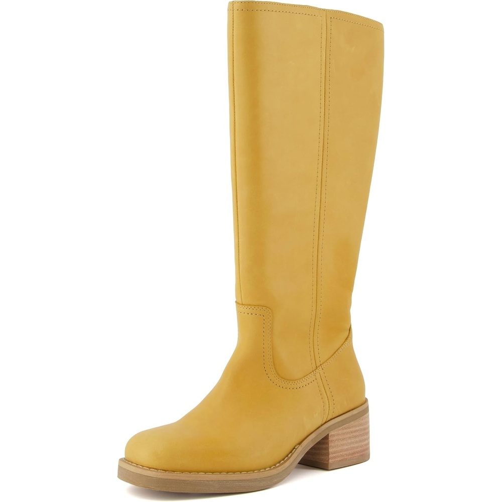 image:imageCUSHIONAIRE Sawyer Genuine Leather Tall Chunky Heel Womens Boots Pull On Casual Knee High Boots for WomenBanana