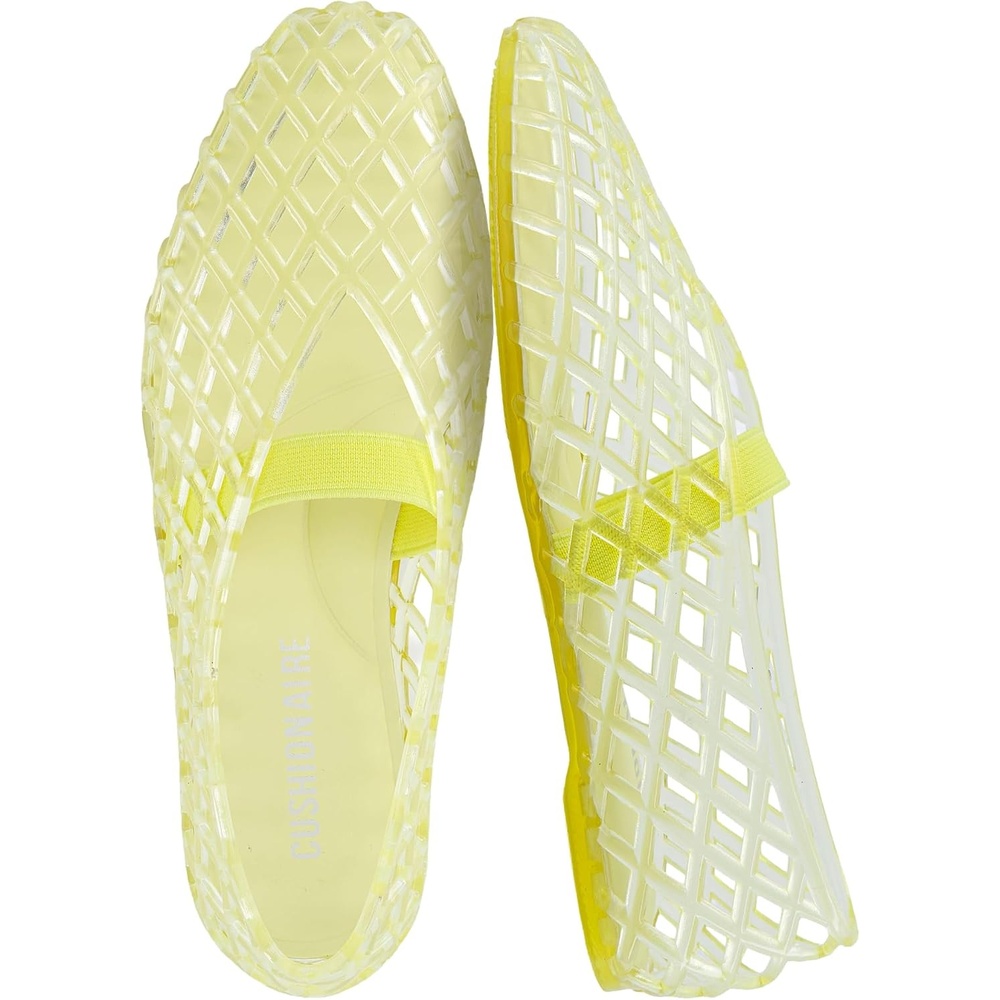 image:imageCUSHIONAIRE Siesta Girls Jelly Sandals Lattice CutOut Ballet Flats for Girls Flexible Slip On Beach ShoesYellow
