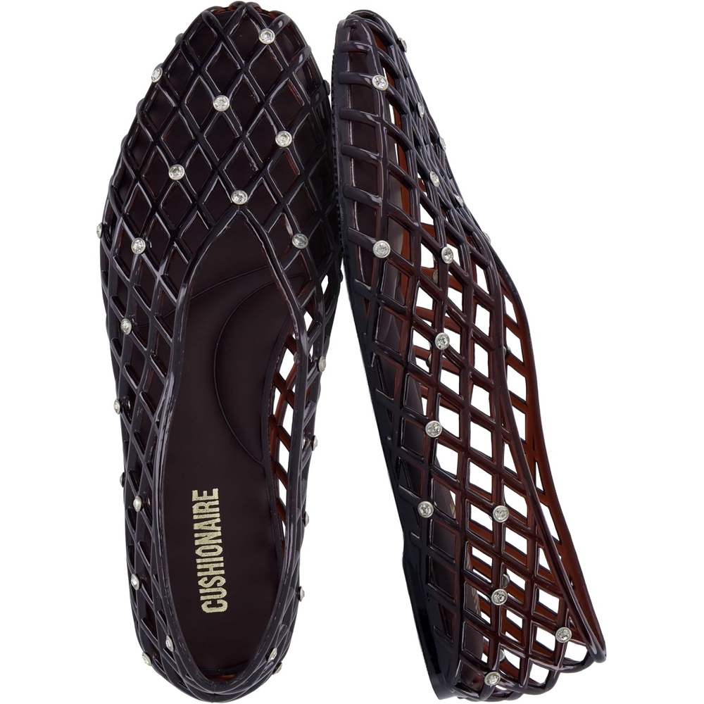 image:imageCUSHIONAIRE Sweets Ballet Jelly Flats for Women with Crystal DetailsChocolate