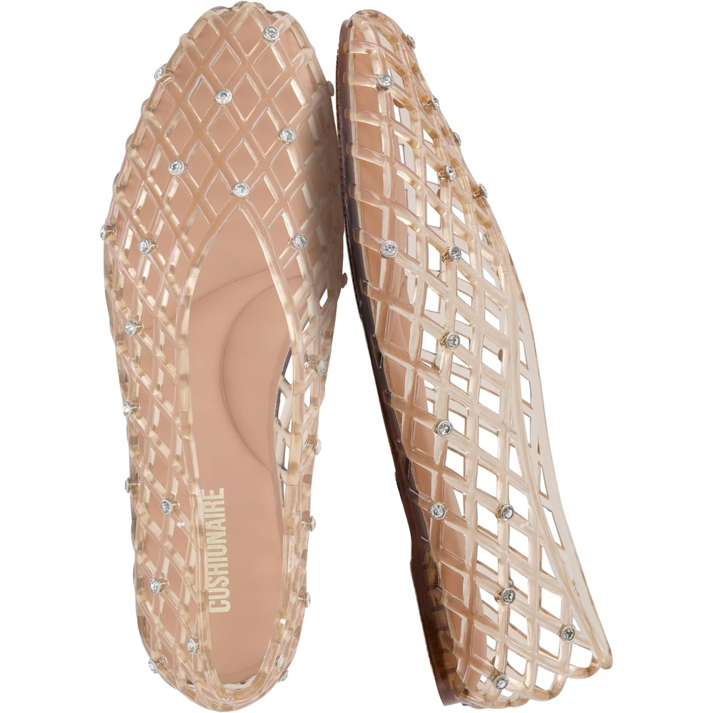 image:imageCUSHIONAIRE Sweets Ballet Jelly Flats for Women with Crystal DetailsMocha