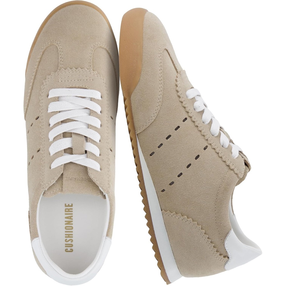image:imageCUSHIONAIRE Topcat Genuine Leather Suede Sneakers for Women Lightweight Everyday Casual Womens Shoes with Retro Style and Cushioned ComfortBiscuit