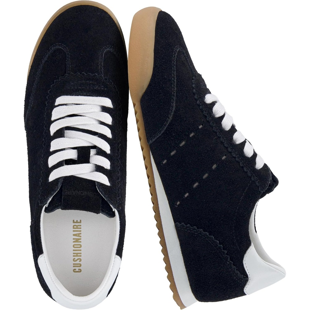 image:imageCUSHIONAIRE Topcat Genuine Leather Suede Sneakers for Women Lightweight Everyday Casual Womens Shoes with Retro Style and Cushioned ComfortBlack