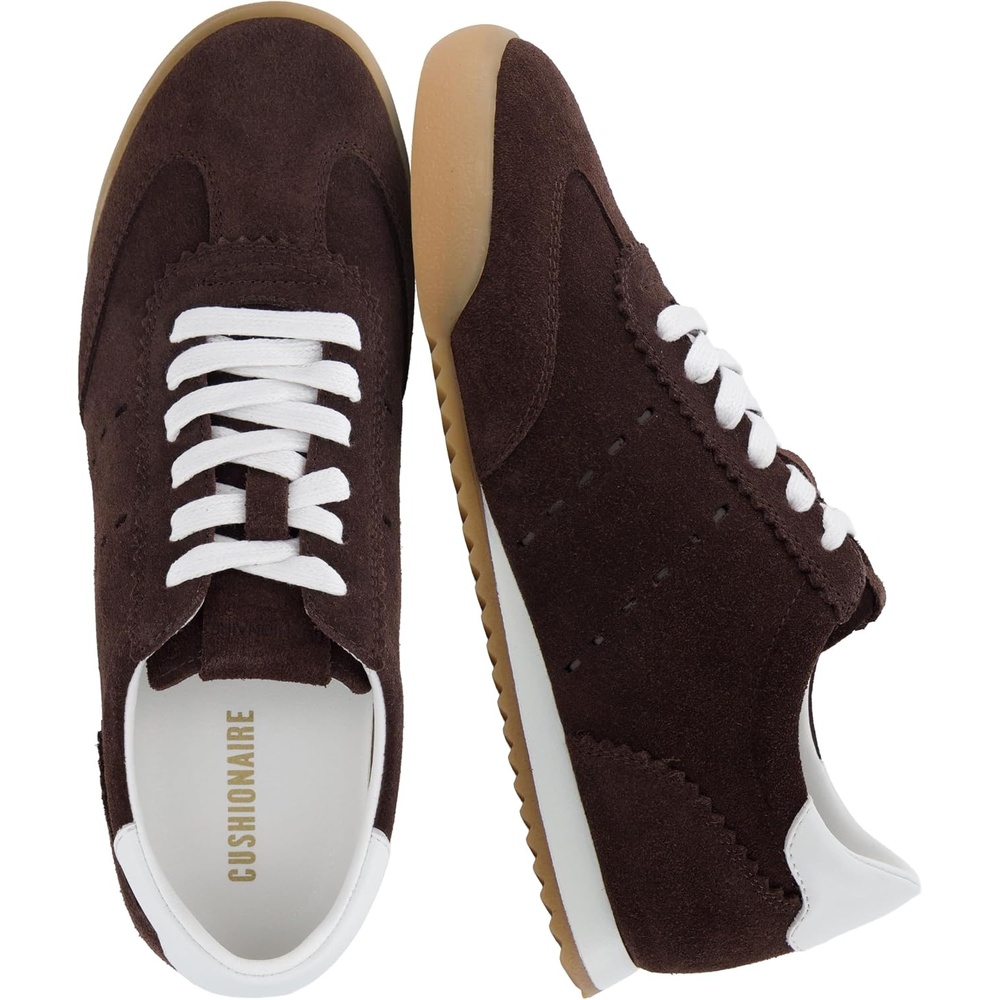 image:imageCUSHIONAIRE Topcat Genuine Leather Suede Sneakers for Women Lightweight Everyday Casual Womens Shoes with Retro Style and Cushioned ComfortChocolate