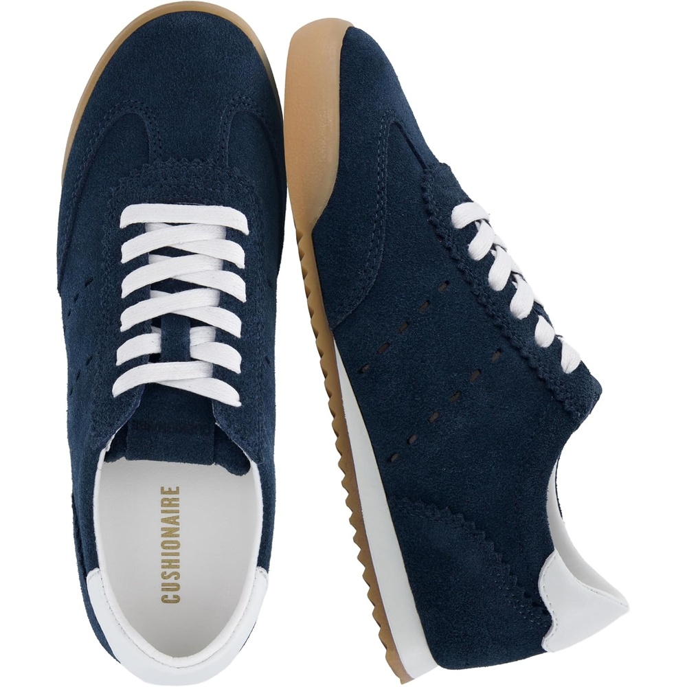 image:imageCUSHIONAIRE Topcat Genuine Leather Suede Sneakers for Women Lightweight Everyday Casual Womens Shoes with Retro Style and Cushioned ComfortNavy