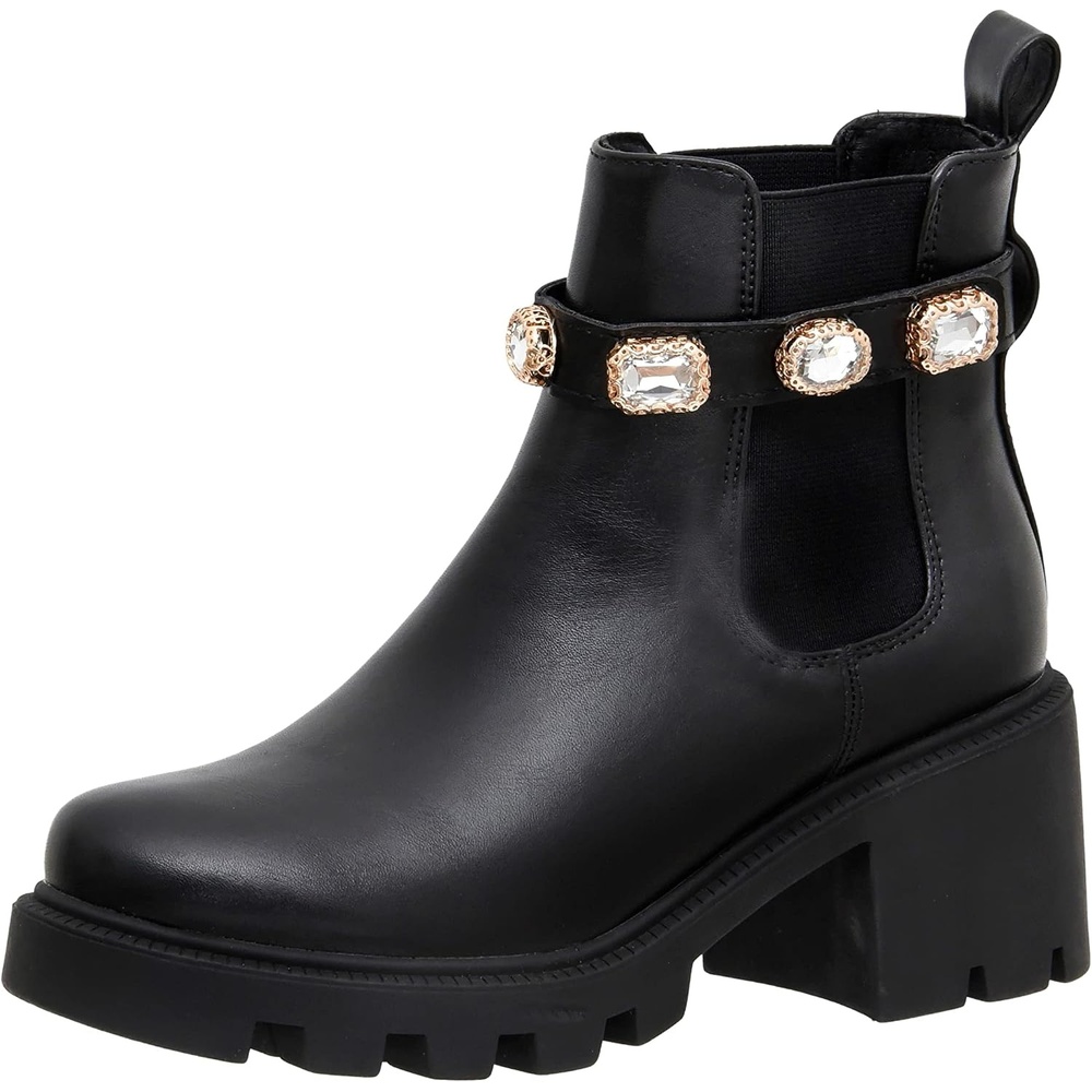 image:imageCUSHIONAIRE Womens Julie chelsea boot with Jeweled strap Memory FoamBlack