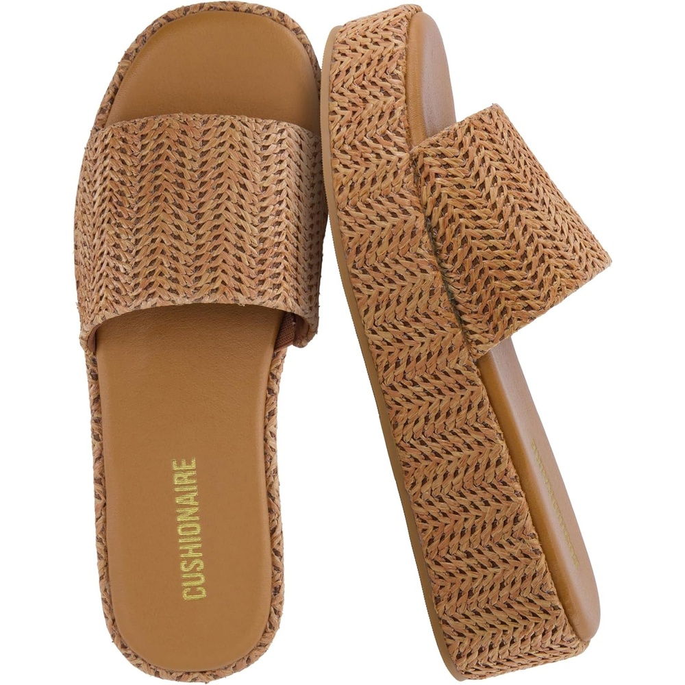 image:imageCUSHIONAIRE Womens Kudos Platform Slide Sandals  Casual SandalsCaramel
