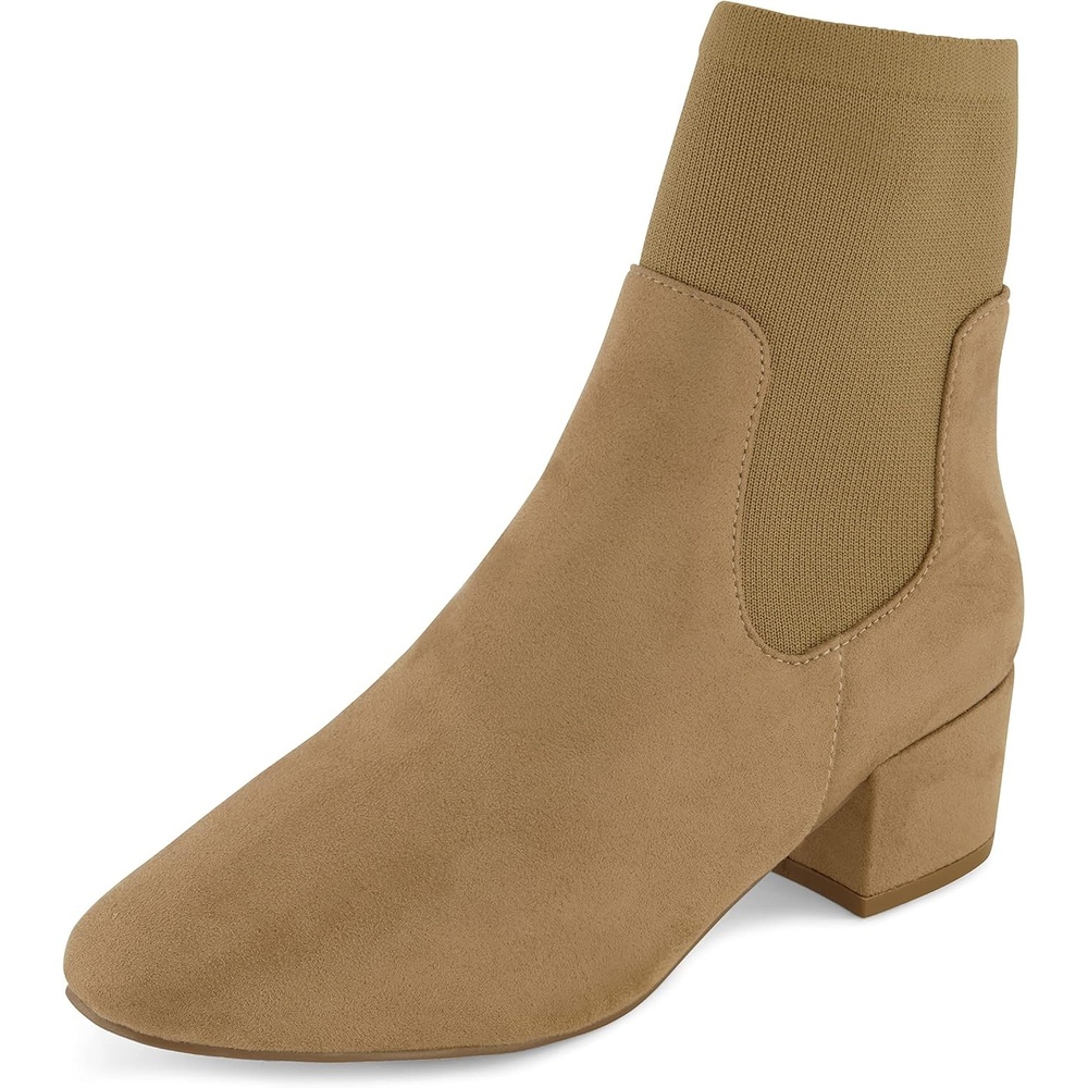 image:imageCUSHIONAIRE Womens Romi block heel stretch boot with Memory Foam Padding Wide Widths AvailableTaupe