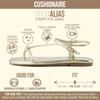 CUSHIONAIRE Alias Squared Toe Womens Sandals, T-Strap Flat Sandal with Cushioned Footbed and Adjustable Ankle Strap(Gold)