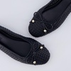 CUSHIONAIRE Audrey Woven Ballet Flats for Women(Black)