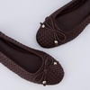 CUSHIONAIRE Audrey Woven Ballet Flats for Women(Brown)