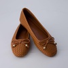 CUSHIONAIRE Audrey Woven Ballet Flats for Women(Cognac)