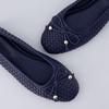 CUSHIONAIRE Audrey Woven Ballet Flats for Women(Navy)
