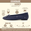 CUSHIONAIRE Audrey Woven Ballet Flats for Women(Navy)