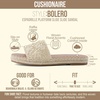 CUSHIONAIRE Bolero Sandals for Women, Woven Raffia Slide with Jute Sole, Floral Straw Detail and Memory Foam(Natural)