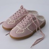 CUSHIONAIRE Bria Kids Backless Lace up Fashion Sneakers Shoes for Girls(Pink)
