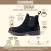 CUSHIONAIRE Britain Genuine Suede Chelsea Ankle Boots for Women(Black)
