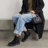 CUSHIONAIRE Britain Genuine Suede Chelsea Ankle Boots for Women(Black)