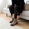 CUSHIONAIRE Britain Genuine Suede Chelsea Ankle Boots for Women(Taupe)