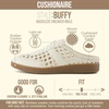 CUSHIONAIRE Buffy Woven Slip On Backless Sneaker Mules for Women(Ivory)