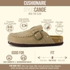 CUSHIONAIRE Canoe Genuine Suede Clogs for Women Footwear with Moc Toe Design – Casual Slip On Womens Shoes(Beige)