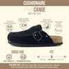 CUSHIONAIRE Canoe Genuine Suede Clogs for Women Footwear with Moc Toe Design – Casual Slip On Womens Shoes(Black)