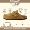 CUSHIONAIRE Canoe Genuine Suede Clogs for Women Footwear with Moc Toe Design – Casual Slip On Womens Shoes(Camel)