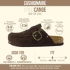 CUSHIONAIRE Canoe Genuine Suede Clogs for Women Footwear with Moc Toe Design – Casual Slip On Womens Shoes(Dark Brown)
