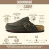 CUSHIONAIRE Canoe Genuine Suede Clogs for Women Footwear with Moc Toe Design – Casual Slip On Womens Shoes(Khaki)