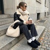 CUSHIONAIRE Casey Genuine Suede Moccasin Slippers for Women, Cozy House Shoes with Moc Toe and Penny Loafer Strap(Black)