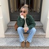 CUSHIONAIRE Casey Genuine Suede Moccasin Slippers for Women, Cozy House Shoes with Moc Toe and Penny Loafer Strap(Brown)