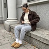 CUSHIONAIRE Casey Genuine Suede Moccasin Slippers for Women, Cozy House Shoes with Moc Toe and Penny Loafer Strap(Camel)