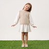 CUSHIONAIRE Darla Kids Mesh Mary Jane Ballet Flats, Girls Shoes with Buckle(Cream)
