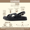 CUSHIONAIRE Eden Footbed Sandals for Women, Comfortable Arch Support Womens Sandals with Platform, Slingback Strap and Memory Foam(Black)