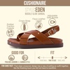 CUSHIONAIRE Eden Footbed Sandals for Women, Comfortable Arch Support Womens Sandals with Platform, Slingback Strap and Memory Foam(Cognac)