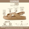 CUSHIONAIRE Eden Footbed Sandals for Women, Comfortable Arch Support Womens Sandals with Platform, Slingback Strap and Memory Foam(Tan)