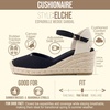 CUSHIONAIRE Elche Closed Toe Wedge Sandals for Women, Platform Espadrilles Heels With Adjustable Buckle(Black)
