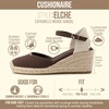 CUSHIONAIRE Elche Closed Toe Wedge Sandals for Women, Platform Espadrilles Heels With Adjustable Buckle(Brown)