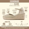 CUSHIONAIRE Elche Closed Toe Wedge Sandals for Women, Platform Espadrilles Heels With Adjustable Buckle(Natural)