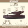 CUSHIONAIRE Expo Thong Sandals for Women, Comfortable Slingback Sandals with Arch Support and Cushioned Footbed(Chocolate)