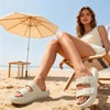 CUSHIONAIRE Fame Pillow Recovery Sandals for Women, Adjustable Double Buckle Waterproof EVA Cloud Slides for Women(Aloe)