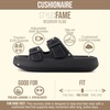 CUSHIONAIRE Fame Pillow Recovery Sandals for Women, Adjustable Double Buckle Waterproof EVA Cloud Slides for Women(Black)